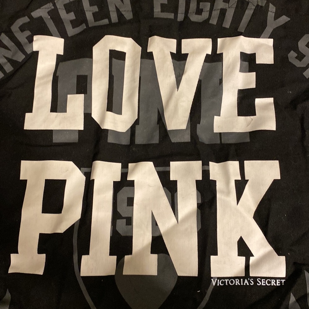 New! In bag, Victoria’s Secret Love PINK large black canvas tote. Never used. - Picture 2 of 2